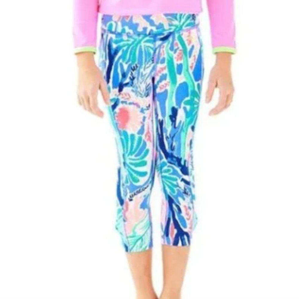 Lilly Pulitzer Melody Luxletic Legging size large (8-10) in Jet Stream NWOT